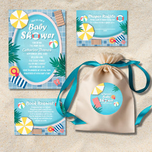 Tropical Bassäng Party, sommarbabystölder Runt Klistermärke