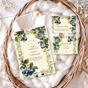 Vintage blåbärsbotanisk doppresentlotteri  tilläggskort
