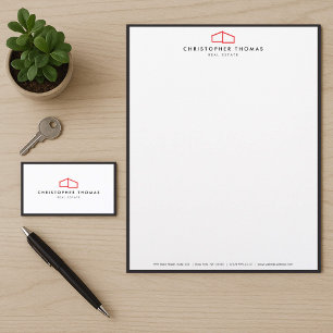 Modern Logotyp hemma i Red for Real Gods, Realtor Visitkort