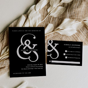 Whimsical Ampersand   Moody Svarta Bröllop