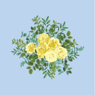 Light Gult & Blek Blue Ro Blommigt Bröllop Inbjudningar