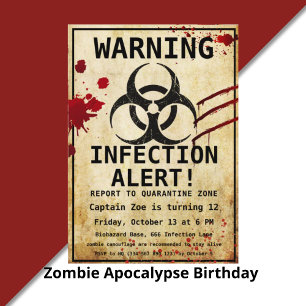 Zombie Apocalypse Birthday   Halloween Biohazard Pappersservett