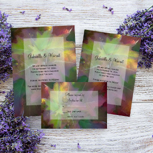 Fall Oak Löv Hydrangea Bröllop Inbjudningar