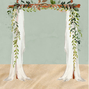 Beach Sand White Canopy Tropical Modern Bröllop Inbjudningar