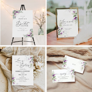Begärandekort för lila Greenery Lavender-mottagare Tilläggskort