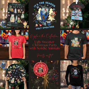 Ugly Sweater jul Party Nordic Animals Tygkasse