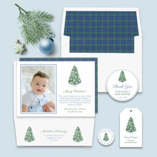 Preppy Ginger Burk Ornaments God jul Photo Julkort