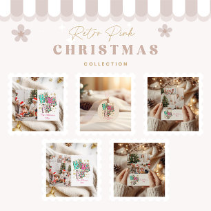 3 Foto Whimsical Ho Ho Ho Jul Familj  Julkort