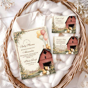 Rustic Barnyard Ducklings Baby Shower Pappersservett