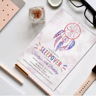 Dreamcatcher Vild ett foto-födelsedagsinbjudningar Inbjudningar