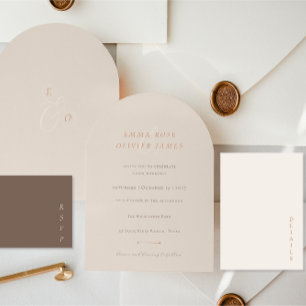Elegant minimalist beige elfenbensvitt skript bröl OSA kort