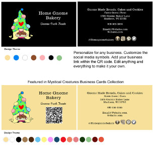 QR Code Gnome Hometown Bakery Saga Grönt Visitkort
