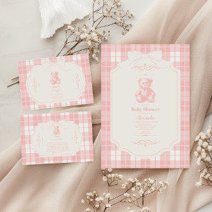 Rosa randig fransk teddy-diaperlotteri tilläggskort