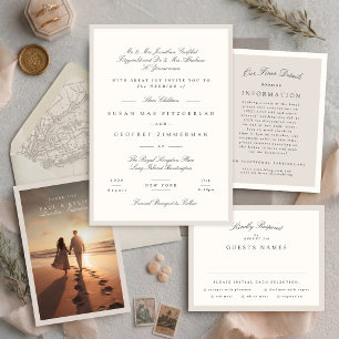 Elegant minimalistisk kalligrafi bröllop OSA kort