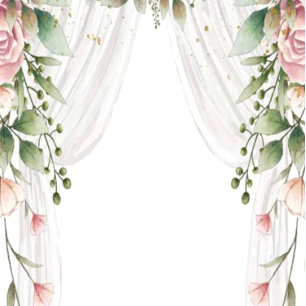 Chic White Canopy Rosa Blommigt Bröllop Inbjudningar