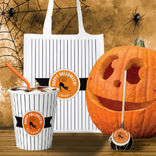 Happy halloween Black Cat & Rand ID686 Inbjudningar