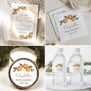 Orange Lilla Gullet Citrus Bebis Bebis-fest Vattenflaskor Etikett