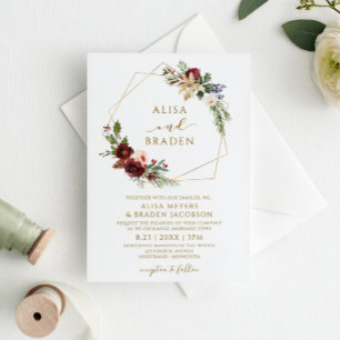 Eleganten Bröllopen   i julafton Inbjudningar