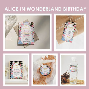 Alice i Wonderland 1:a födelsedagsinbjudan Inbjudningar