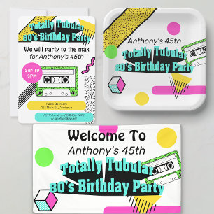 Tubulär 80-Födelsedagsfest totalt Ölflaska Etikett