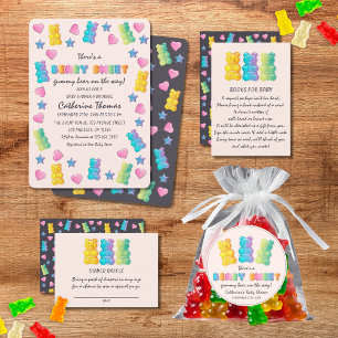Gummy Bear Colorful Jelly Candy Baby Shower Inbjudningar