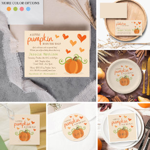 Cute Little Pumpkin Baby Shower Bingo Cards Inbjudningar