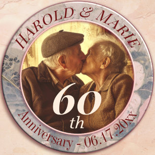 Elegant Gammal, 60:e diamanten Bröllop Pappersservett