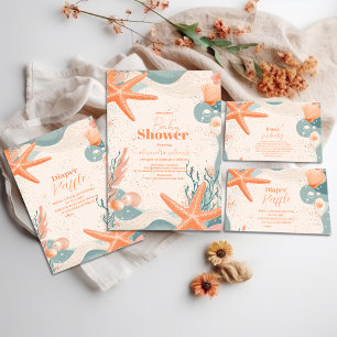 Beach Seashells Elegant Baby Shower Pappersservett