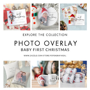 Baby första jul 6-fotoport för Helgdag Julkort