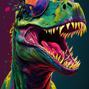 Dino Party 4:e Dinosauer-födelsedagsinbjudan Inbjudningar