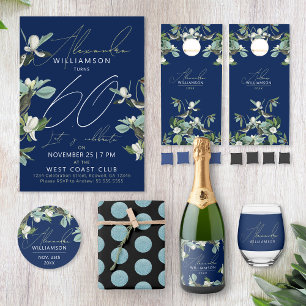 Stilfullt Sixty Modern Script Blommig Inbjudan i B