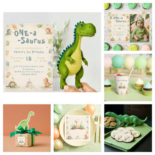 Dinosaur 1:a födelsedag Tack Stickers Fyrkantigt Klistermärke