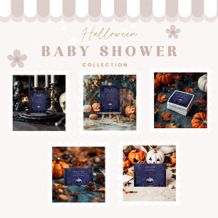 Mörk Gothic Lila Halloween Baby Shower Inbjudningar