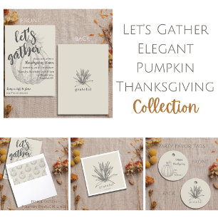 Happy thanksgiving Elegant Rustic Pumpkin-vykort Helg Vykort