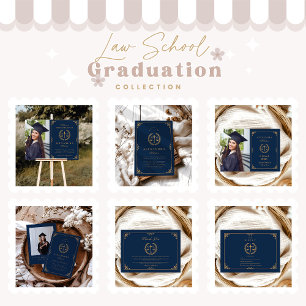 Photo Navy Guld Elegant Law School Studenten Meddelande