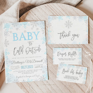 Vinter Baby Shower Det är Kall utanför Vattenflaskor Etikett