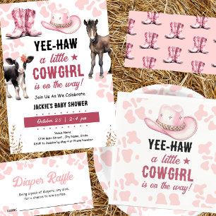 Little Cowgirl Rosa Rodeo Baby Shower Poster