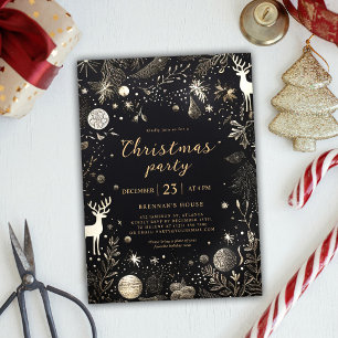 Juldagen Elegant Guld Festive Merry Presentetikett