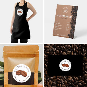 Förpackning Kaffe Shop Brown Caffeine Cappuccino Runt Klistermärke