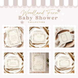 Rustic Woodland Fern Baby Shower Pappersservett