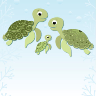 Sea Turtle Baby Shower Co-Ed Gender Neutral Inbjudningar