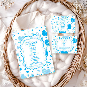 Baby Baby Valentine Boy Shower Inbjudningar