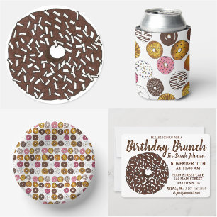 Låt oss Celebrate Donut Doughnut Birthday Brunch Inbjudningar