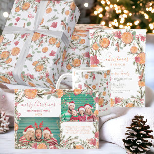Boho Winter Torkad Citrus Blommigt christmas brunc Inbjudningar
