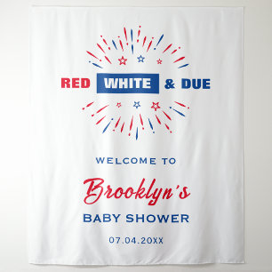 Red White and due Patriotic 4:e juli Baby Shower Inbjudningar