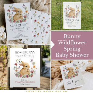 Baby i Bloom WildblomBoho Baby Shower Inbjudningar