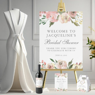Elegant rosabrudenktid i blomsterträdgården presentaskar
