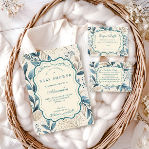 Mjuk Wildflower Cottage Baby Shower-inbjudan Pappersservett