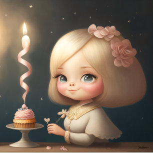 Grattis på födelsedagen Girl 01 Vinetikett