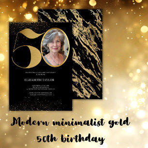 Den moderna minimalistiska faux guld glitter 50-år pappersservett